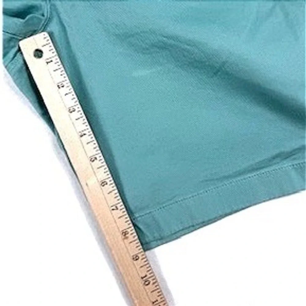 J. Crew Mens Chino Shorts Teal Green Flat Front Cotton Twill Size 33 9 Inseam